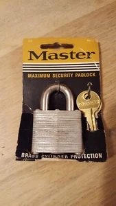 Master Maximum Security Padlock. No.3-D W/2 Keys, NOS - Picture 1 of 5