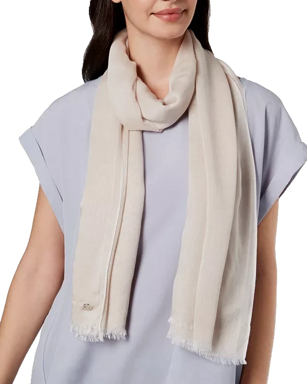 Calvin Klein Chambray Woven Oblong Scarf latte One Size - Image 1 of 1