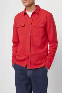 French Connection WORKWEAR JERSEY SHIRT Overshirt Red New with Tags Size: M - Picture 1 of 4