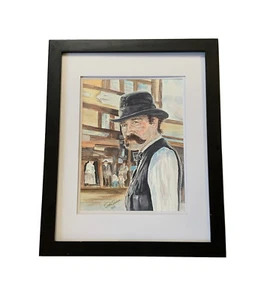 Painting Ronauld Cameron “Hicok as Wyatt Earp” Arizona Lawman Tombstone Western - Picture 1 of 6