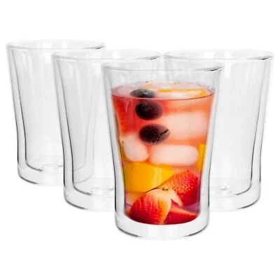 4x 360ml Double-Walled Glasses Set Thermal Insulated Glass Coffee Tea Cup Mug - image 1 of 4