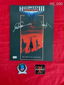 Tom Atkins & Stacey Nelkin Halloween III Besetzung signiert 11x14 Foto Beckett COA - Bild 1 von 1
