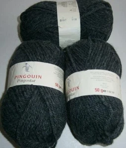 LOT OF 20 BALLS PINGOUIN-PINGOSTAR DK.GREY - KNITTING WORSTED (ARAN) WEI - Picture 1 of 3