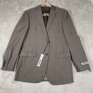 DKNY Neu Herren Trim Fit Taupe Anzug Sakko 40 L Wolle Gefüttert 2 Knopf Lord & Taylor - Bild 1 von 8