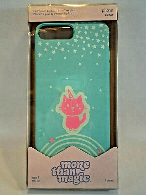 Funda para iPhone More Than Magic verde azulado/rosa unicornio gatito  Foto 1 de 2
