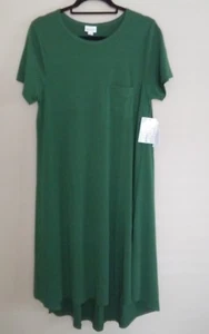 BUTTERY SOFT LULAROE SIZE LARGE SOLID, DARK GREEN CARLY - Picture 1 of 4