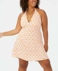 NEW COTTON ON Plus Size Trendy Kelsey Halter Romy Wave Crystalized Ginger SZ 12 - Picture 1 of 5