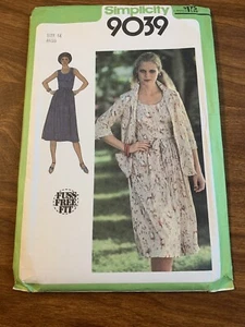 Simplicity UNCUT Sewing Pattern 9039 Womens Dress Unline Jacket Tie Belt Size 14 - Picture 1 of 4