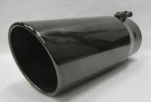 CROMO NEGRO 4" ENTRADA 5" SALIDA 12" L DIÉSEL PUNTA ESCAPE DODGE - Imagen 1 de 5
