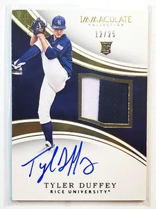 Tyler Duffey 2016 Immaculate Collegiate Autograph 12/25 RPA Rookie Patch Auto RC - Picture 1 of 4