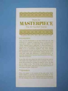 MASTERPIECE Board Game, 1970 Version, SPARE RULES Parker Brothers - Picture 1 of 1