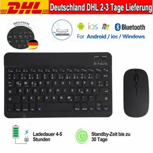 Kabellose Bluetooth Tastatur Mit Maus Tastatur Kabellos für Handy Tablet PC iPad - Bild 1 von 13