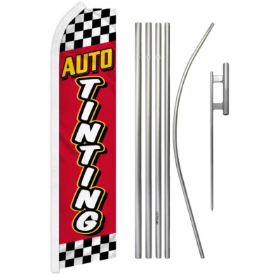 Auto Tinting Swooper Flutter Feather Advertising Flag Kit Car Window Tinting Red - Image 1 of 4