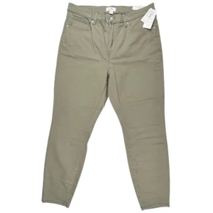 Pantalones de mezclilla M Jeans 14W verde oliva tono neutro informales ajustados tiro alto - Imagen 1 de 14