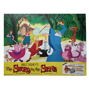  DISNEY THE SWORD IN THE STONE (1963) RARE 40x30 1984 RE-RELEASE UK QUAD POSTER - Picture 1 of 6