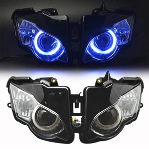 Blue Angel Eye Color Fully Assembled Headlight HID For Honda CBR1000RR 2008-2011 - Foto 1 di 12