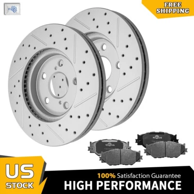 Conjunto de pastilhas de freio de cerâmica rotores de disco perfurados dianteiros Lexus IS250 2006 - 2015 - Imagem 1 de 4