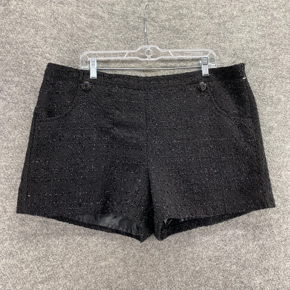 Jennifer Lopez Shorts Women 16 Plus Black High Rise Lined Pull On Chino Pockets - Image 1 of 4