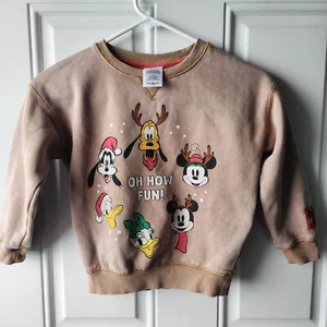 Kids Disney Christmas Sweatshirt Size 5t Mickey Mouse Minnie Mouse Goofy - Picture 1 of 5