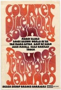 Moody Blues Savoy Brown Ten Years Mayall Hartley World of Oz Decca Poster 1969? - Picture 1 of 1