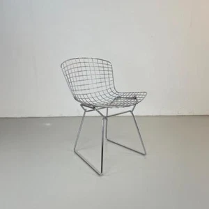 VINTAGE HARRY BERTOIA CHROME SIDE DINING CHAIR MIDCENTURY FOR KNOLL #4219 - Picture 1 of 10