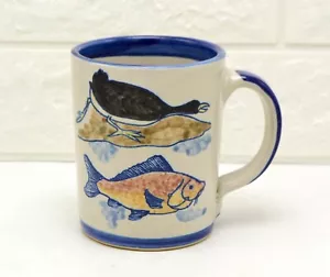 Taza Louisville gres hecha en Kentucky arte popular cerámica pez pato CCBTA 2001 - Imagen 1 de 7