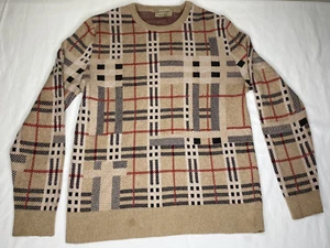 Suéter suéter de algodón marrón a cuadros talla grande Burberry para mujer - Imagen 1 de 9