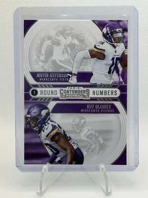 2020 Panini Contenders #RNJG Justin Jefferson/Jeff Gladney (Round Numbers) - Image 1 of 2