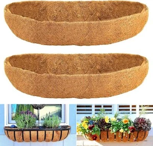 2Pcs 30inch Trough Coco Liner Fiber Replacement Liner Wall Hanging Flower Basket - Picture 1 of 15