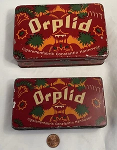 Zwei Orplid Zigaretten Tabak Metall Blechdose Firma Constantin Hannover Germany - Bild 1 von 7