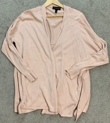 Cardigã Lane Bryant aberto frontal suéter feminino 22/24 blush zíper detalhes laterais aconchegante - Imagem 1 de 4