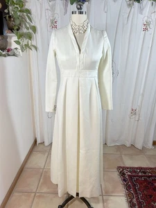 Maxi Vestido De Colección Años 70 Rona Nueva York Anfitriona Vestido de Boda Talla S Invierno Blanco Clásico - Imagen 1 de 10