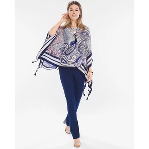 Chico's Striped Paisley Poncho Boho Classic NEW - Picture 1 of 7
