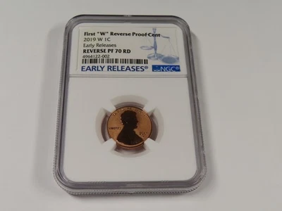 2019 W NGC REVERSE PF 70 RD FIRST W REVERSE PROOF CENT PENNY EARLY RELEASE - Image 1 of 4