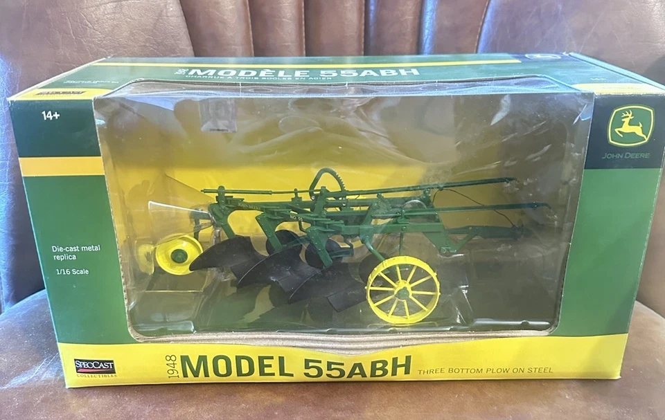 1948 Green 3-Bottom Plow on Steel Model 55ABH 1/16 Scale - Image 1 of 4