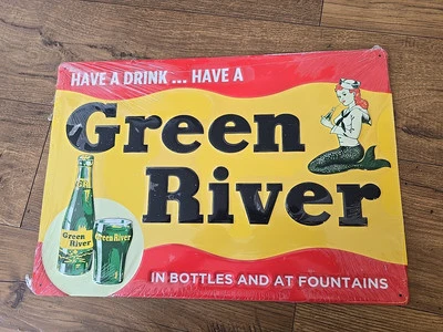 Antique Style Green River Soda Drink Mermaid 20"x14" - Image 1 of 4