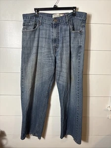 Levi's 569 Jeans Uomo 36x30 Sciolto Dritto Baggy Lavaggio Leggero Sbiadito Denim Distress - Foto 1 di 12