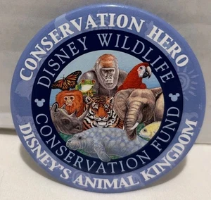 DISNEY Fondo Conservazione Fauna Selvatica Regno Animali della Giungla Blu Spilla Pulsante 3" - Foto 1 di 2