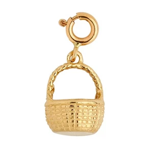 Dije de cesta de picnic 3D oro 14K - Imagen 1 de 2