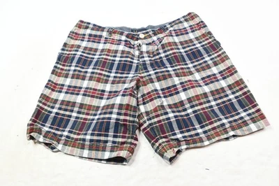 Pantalones Cortos Fred Perry Para Hombre 34 Rojo Azul Algodón a Cuadros Botones-Volar Calce Clásico Informal Foto 1 de 4