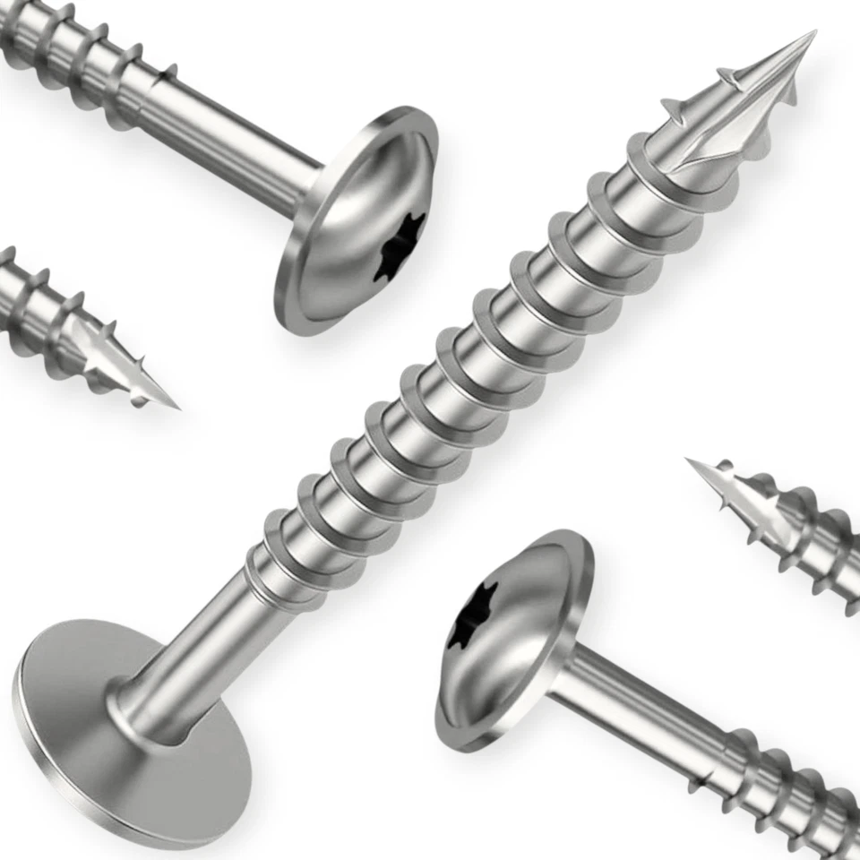 Tellerkopfschrauben Edelstahl A2 ETA Zulassung Holzbau Solar PV 3/4/4,5/5 6/8 mm - Bild 1 von 2