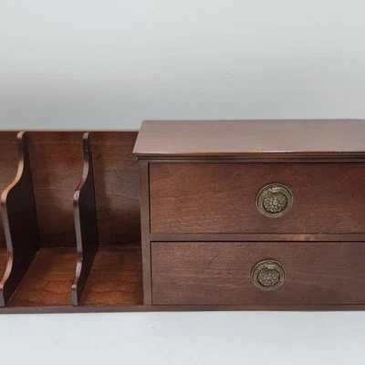 24" Vintage Bombay Co Caoba Pared Estacionaria Caja Escritorio Organizador Cajones Correo Foto 1 de 4