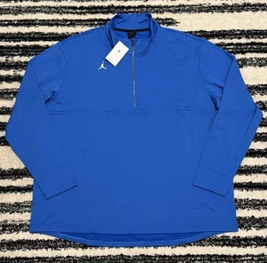 Nike Air Jordan Dri-Fit 1/2 Half Zip Fleecejacke Oberteil Blau Weiß Herren XXL Neu mit Etikett - Bild 1 von 11