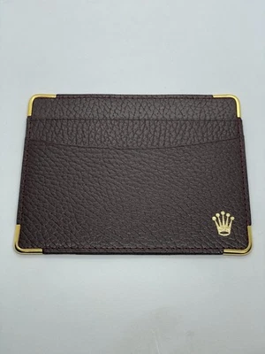 Cartera con tarjetero Rolex - Cuero marrón - Porta documentos - Vintage - Estuche (6) Foto 1 de 2