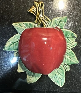 Vintage McCoy Pottery Red APPLE Wall Pocket Vase - Picture 1 of 8