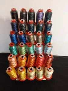 Lot of 30 ARC 1000m, 40wt. RAYON EMBROIDERY THREAD w/Free Holder. Lot #5 - Picture 1 of 2