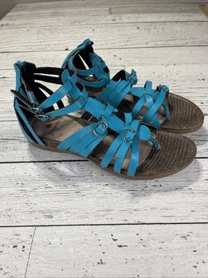 Ruff Hewn Davis turquoise Man Made Women's Back Zip Strappy Gladiator Sandal 9.5 - Image 1 of 4
