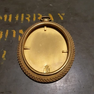 Antique 17-1800s Fishel-Nessler Gold Tone Mini Photo Frame Oval Ornate Hanging - Picture 1 of 8