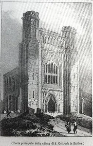 1839 CHURCH OF ST GERTRUDE IN BASEL CHIESA DI SAN GERTRUDE A BASILEA CON TESTO - Imagen 1 de 1
