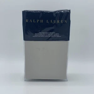 Ralph Lauren RL 464 Solid Percal Twin Extra Deep Spannbettlaken Pale - Bild 1 von 3